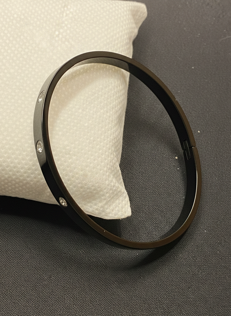 Midnight Luxe Screw-Motif Inset Bangle