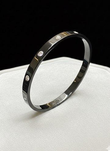 Midnight Luxe Screw-Motif Inset Bangle