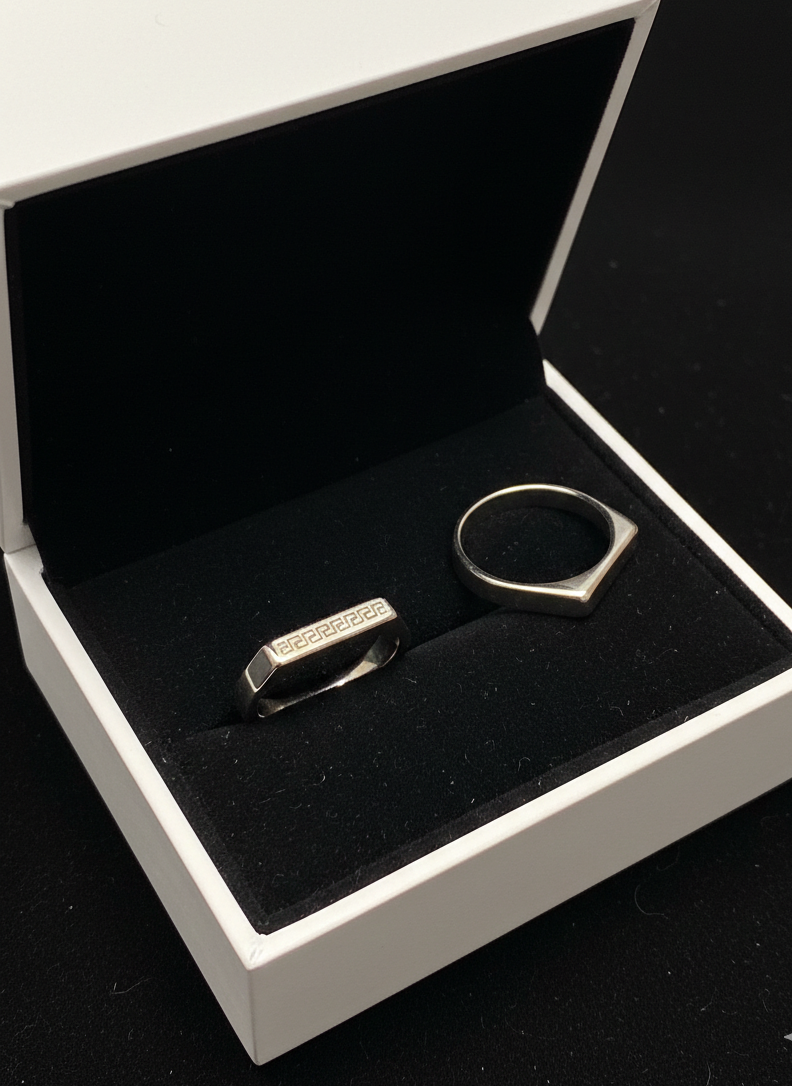 Modern Geometric Silver Ring